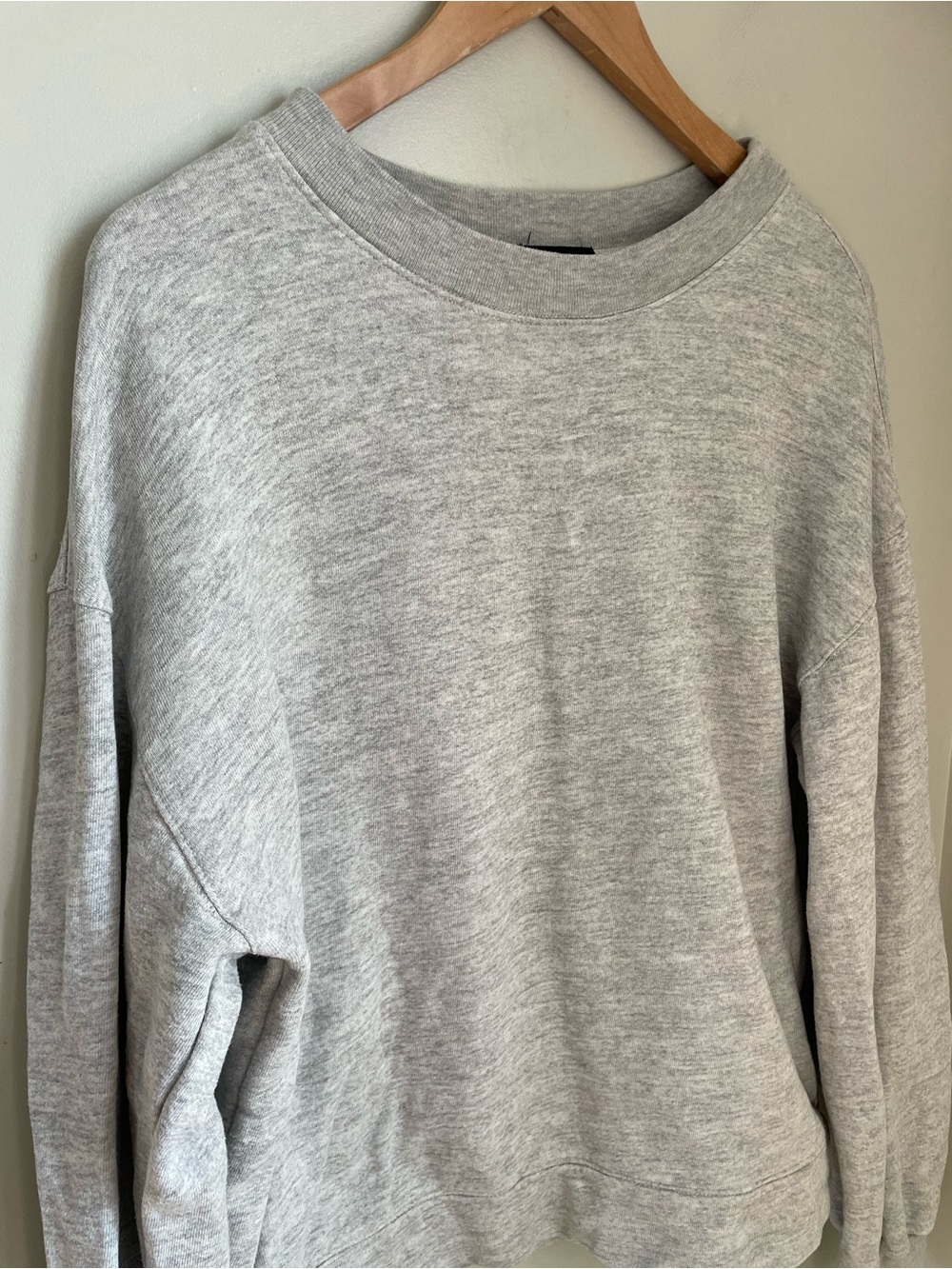 Monrow Blouson Sleeve Crewneck Sweatshirt Heather Grey Medium Casual Comfy Cozy - Picture 7 of 11